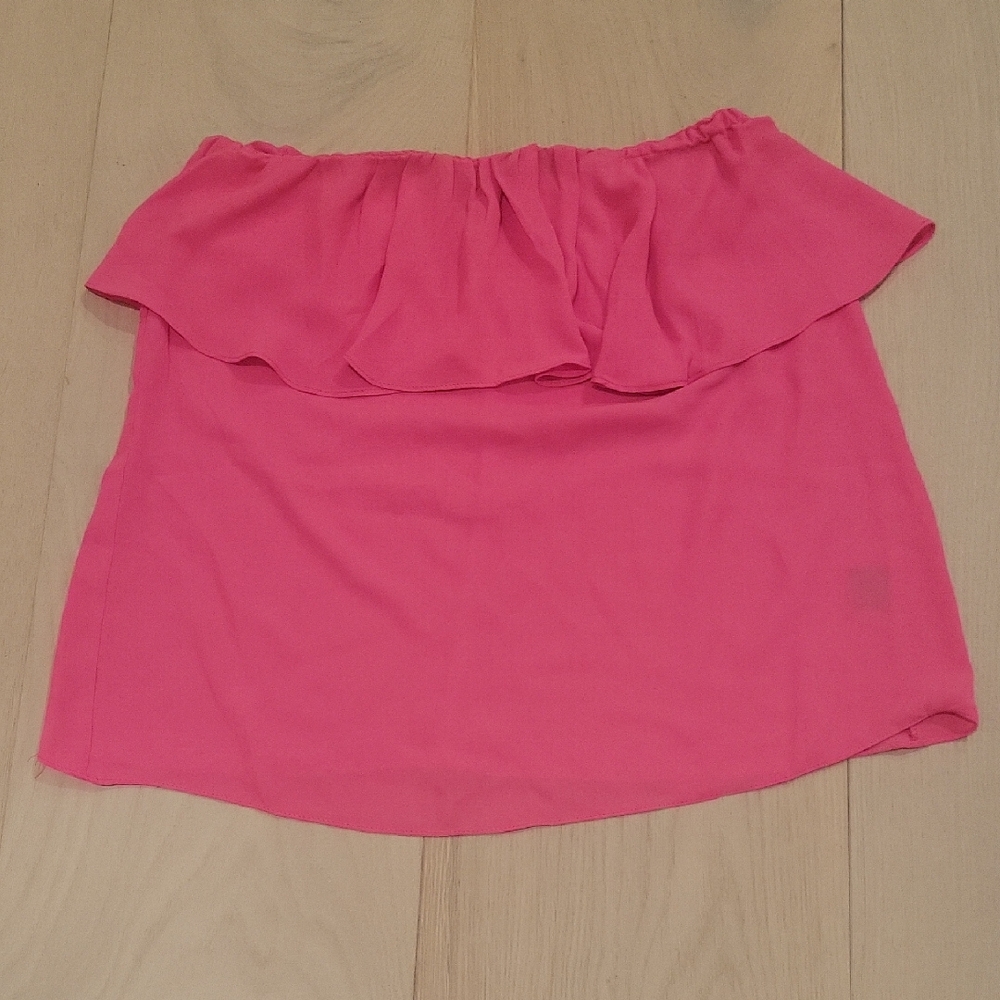 Vici Pink Ruffle Tube Top